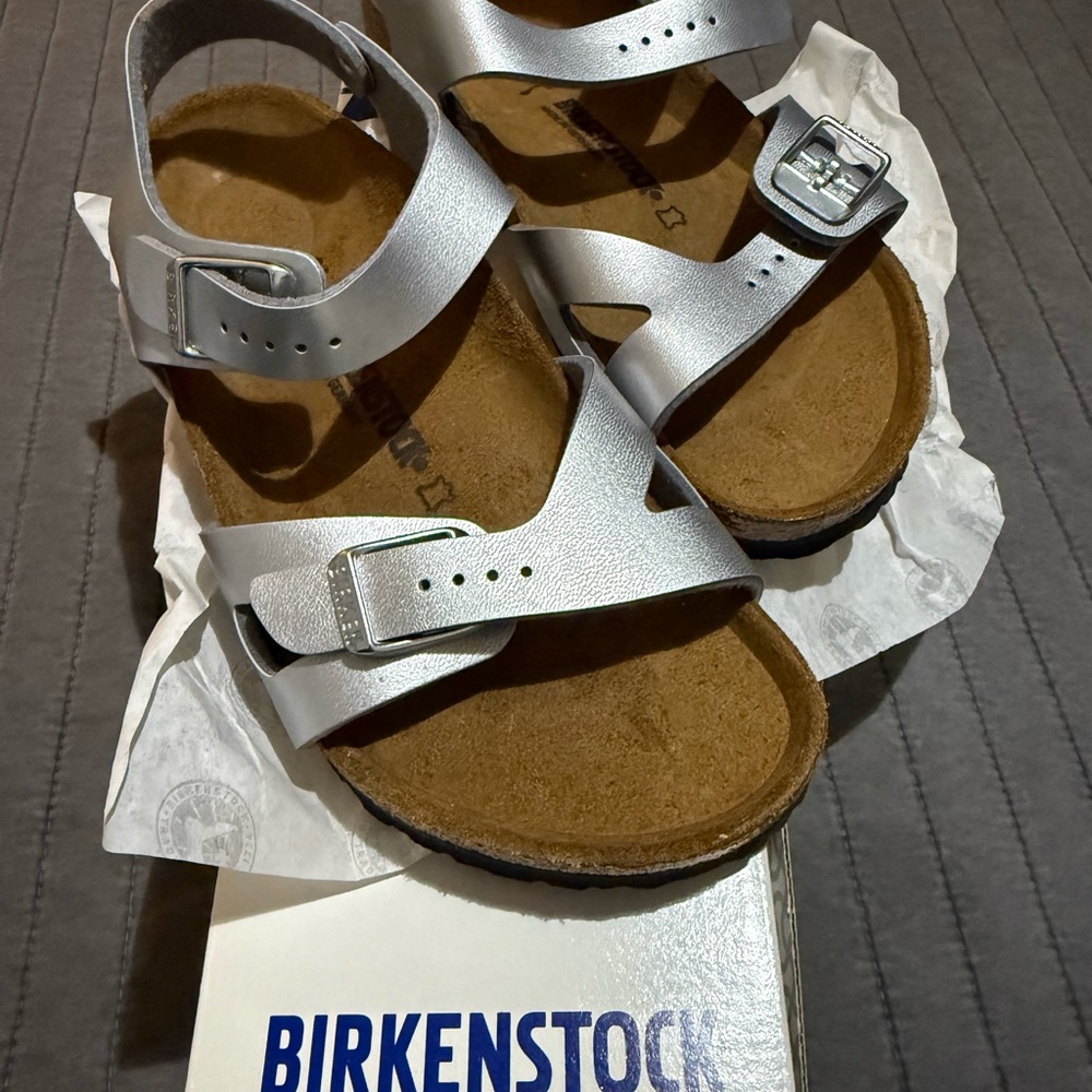 Birkenstock Silver Rio Big Kid